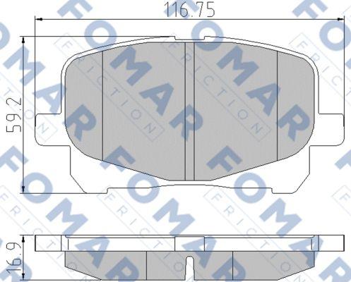 FOMAR Friction FO 901181 - Тормозные колодки, дисковые, комплект avtokuzovplus.com.ua