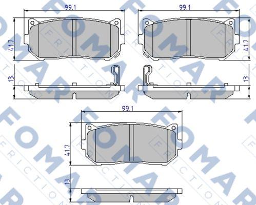 FOMAR Friction FO 903481 - Тормозные колодки, дисковые, комплект avtokuzovplus.com.ua