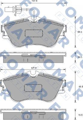 FOMAR Friction FO 904181 - Тормозные колодки, дисковые, комплект avtokuzovplus.com.ua