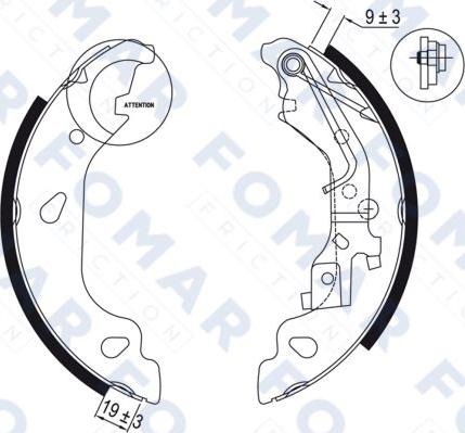 FOMAR Friction FO 9056 - Комплект тормозных колодок, барабанные avtokuzovplus.com.ua