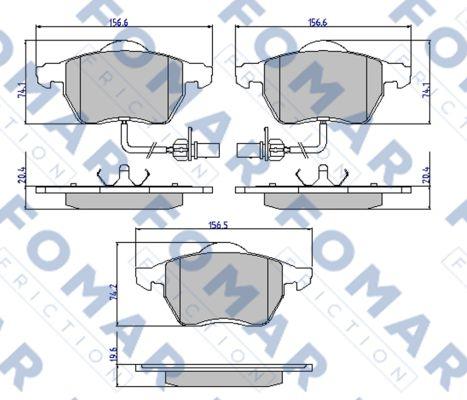 FOMAR Friction FO 906581 - Тормозные колодки, дисковые, комплект avtokuzovplus.com.ua