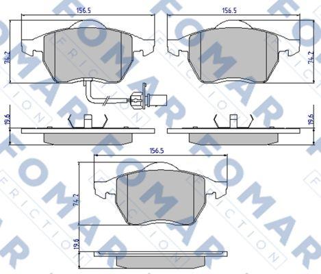 FOMAR Friction FO 907181 - Тормозные колодки, дисковые, комплект avtokuzovplus.com.ua