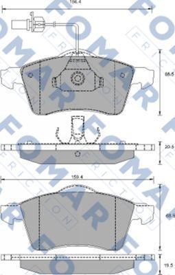 FOMAR Friction FO 907281 - Гальмівні колодки, дискові гальма autocars.com.ua