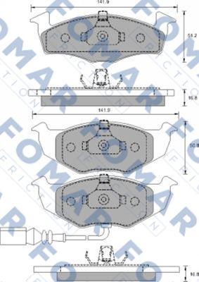 FOMAR Friction FO 907381 - Тормозные колодки, дисковые, комплект avtokuzovplus.com.ua