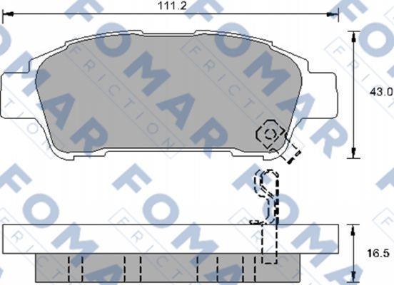 FOMAR Friction FO 907481 - Тормозные колодки, дисковые, комплект avtokuzovplus.com.ua