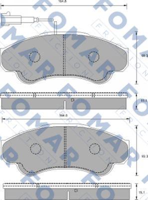 FOMAR Friction FO 909881 - Гальмівні колодки, дискові гальма autocars.com.ua