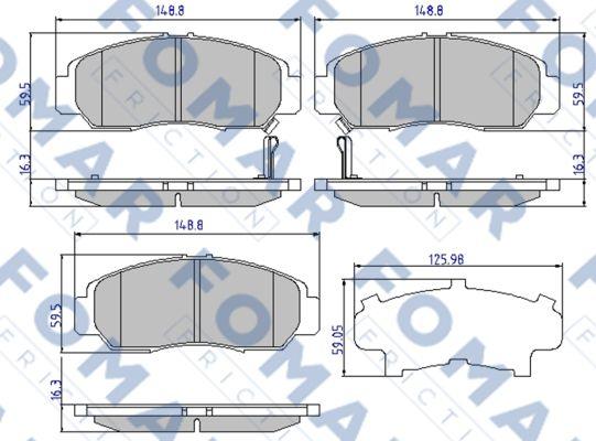 FOMAR Friction FO 910881 - Тормозные колодки, дисковые, комплект avtokuzovplus.com.ua