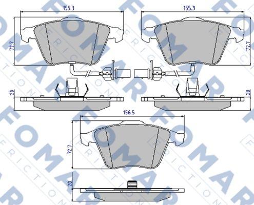 FOMAR Friction FO 912481 - Гальмівні колодки, дискові гальма autocars.com.ua