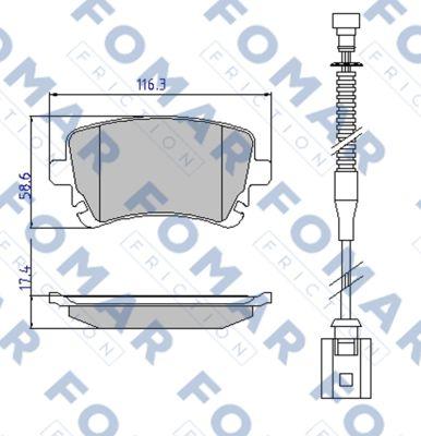 FOMAR Friction FO 913981 - Тормозные колодки, дисковые, комплект avtokuzovplus.com.ua