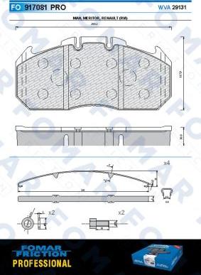 FOMAR Friction FO 917081 - Гальмівні колодки, дискові гальма autocars.com.ua