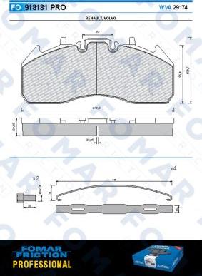 FOMAR Friction FO 918181 - Гальмівні колодки, дискові гальма autocars.com.ua