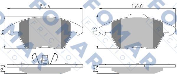 FOMAR Friction FO 918781 - Тормозные колодки, дисковые, комплект autodnr.net