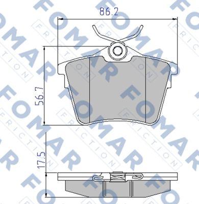 FOMAR Friction FO 919581 - Тормозные колодки, дисковые, комплект avtokuzovplus.com.ua