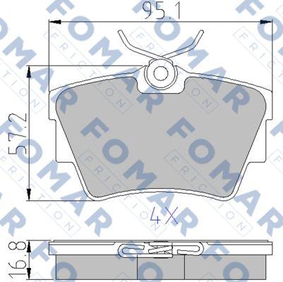 FOMAR Friction FO 920281 - Гальмівні колодки, дискові гальма autocars.com.ua