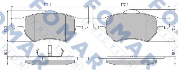 FOMAR Friction FO 922781 - Гальмівні колодки, дискові гальма autocars.com.ua