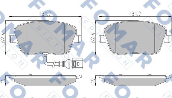 FOMAR Friction FO 922881 - Гальмівні колодки, дискові гальма autocars.com.ua