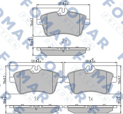 FOMAR Friction FO 922981 - Гальмівні колодки, дискові гальма autocars.com.ua