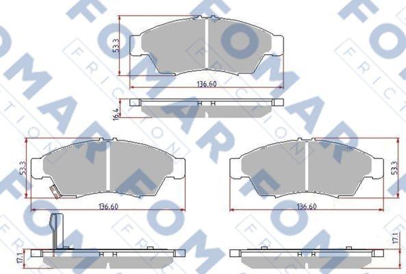 FOMAR Friction FO 923881 - Гальмівні колодки, дискові гальма autocars.com.ua