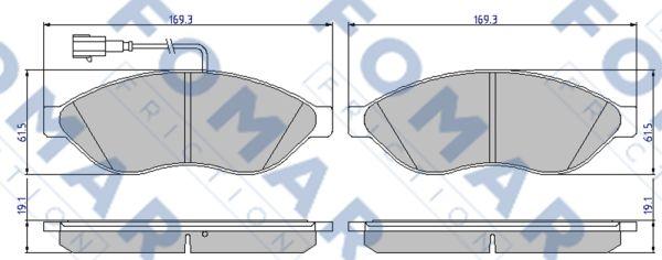 FOMAR Friction FO 924481 - Тормозные колодки, дисковые, комплект avtokuzovplus.com.ua