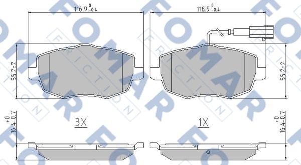 FOMAR Friction FO 925681 - Гальмівні колодки, дискові гальма autocars.com.ua