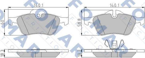 FOMAR Friction FO 928981 - Тормозные колодки, дисковые, комплект avtokuzovplus.com.ua