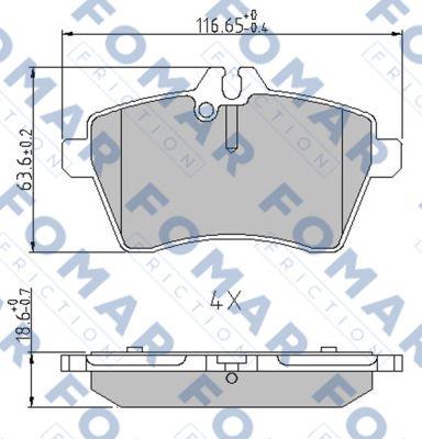 FOMAR Friction FO 929681 - Гальмівні колодки, дискові гальма autocars.com.ua