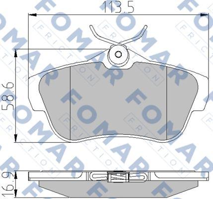 FOMAR Friction FO 930381 - Тормозные колодки, дисковые, комплект avtokuzovplus.com.ua