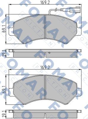 FOMAR Friction FO 930681 - Тормозные колодки, дисковые, комплект autodnr.net