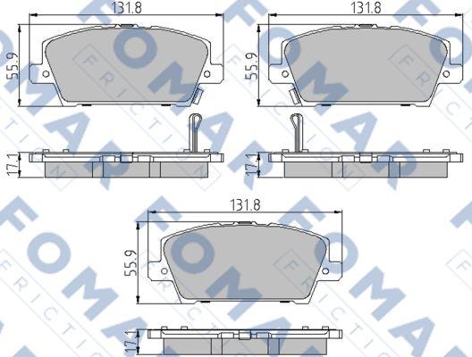 FOMAR Friction FO 932481 - Тормозные колодки, дисковые, комплект avtokuzovplus.com.ua