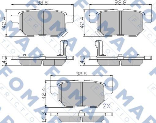 FOMAR Friction FO 933481 - Тормозные колодки, дисковые, комплект avtokuzovplus.com.ua