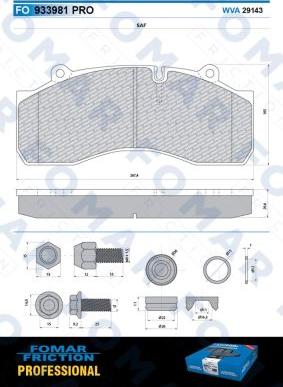 FOMAR Friction FO 933981 - Тормозные колодки, дисковые, комплект autodnr.net