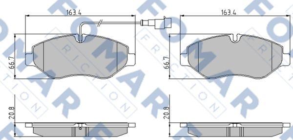 FOMAR Friction FO 934281 - Тормозные колодки, дисковые, комплект avtokuzovplus.com.ua