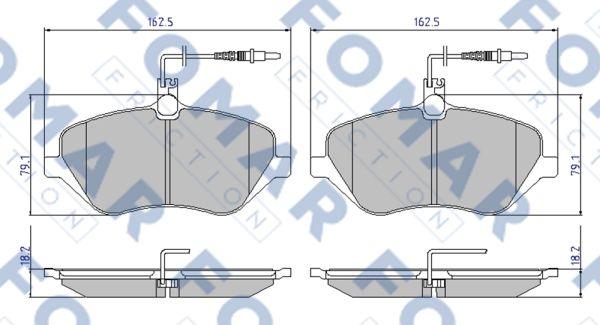 FOMAR Friction FO 934981 - Тормозные колодки, дисковые, комплект avtokuzovplus.com.ua