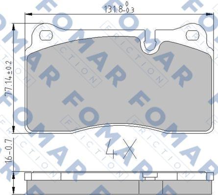 FOMAR Friction FO 935281 - Тормозные колодки, дисковые, комплект avtokuzovplus.com.ua