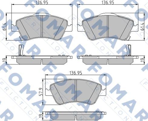 FOMAR Friction FO 936081 - Тормозные колодки, дисковые, комплект avtokuzovplus.com.ua