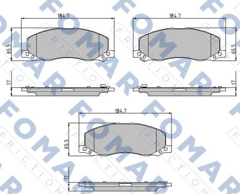 FOMAR Friction FO 936281 - Гальмівні колодки, дискові гальма autocars.com.ua