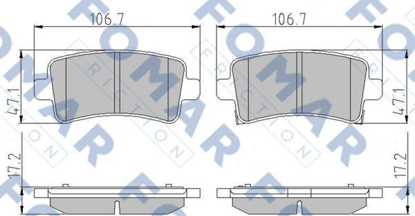 FOMAR Friction FO 936381 - Тормозные колодки, дисковые, комплект avtokuzovplus.com.ua