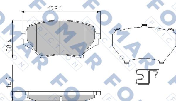 FOMAR Friction FO 948681 - Тормозные колодки, дисковые, комплект avtokuzovplus.com.ua