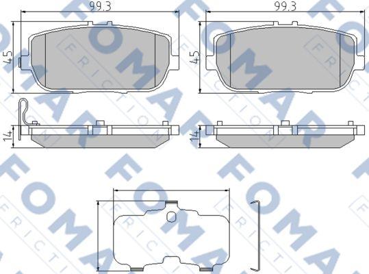 FOMAR Friction FO 948781 - Тормозные колодки, дисковые, комплект avtokuzovplus.com.ua