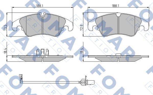 FOMAR Friction FO 962281 - Гальмівні колодки, дискові гальма autocars.com.ua