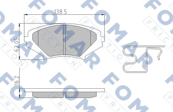 FOMAR Friction FO 968881 - Гальмівні колодки, дискові гальма autocars.com.ua