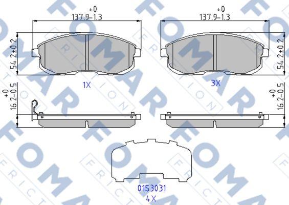 FOMAR Friction FO 969381 - Гальмівні колодки, дискові гальма autocars.com.ua