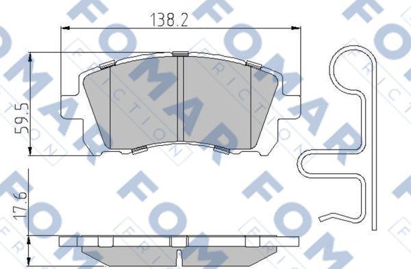 FOMAR Friction FO 994581 - Тормозные колодки, дисковые, комплект autodnr.net