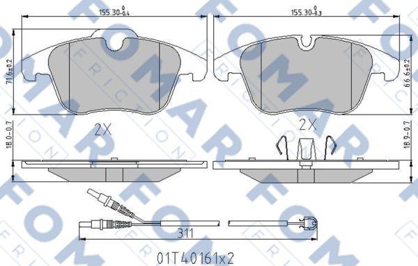 FOMAR Friction FO 996081 - Гальмівні колодки, дискові гальма autocars.com.ua