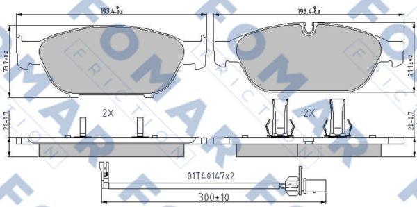 FOMAR Friction FO 998881 - Тормозные колодки, дисковые, комплект avtokuzovplus.com.ua