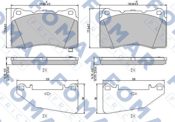 FOMAR Friction FO 999381 - Гальмівні колодки, дискові гальма autocars.com.ua