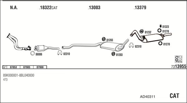 Fonos AD40311 - Система випуску ОГ autocars.com.ua