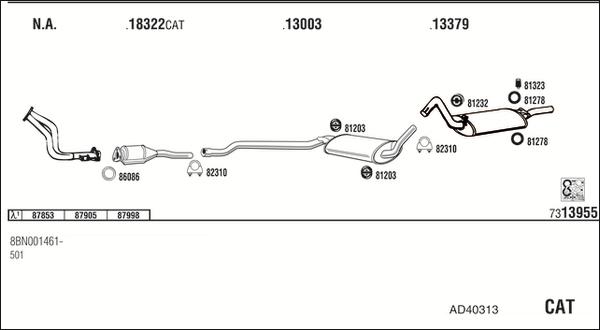 Fonos AD40313 - Система випуску ОГ autocars.com.ua