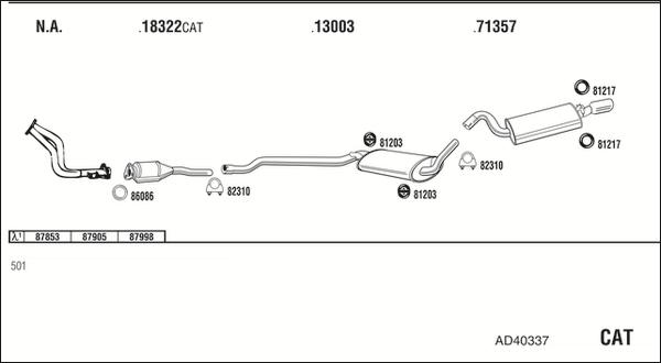 Fonos AD40337 - Система випуску ОГ autocars.com.ua