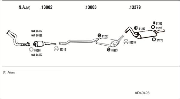 Fonos AD40428 - Система випуску ОГ autocars.com.ua